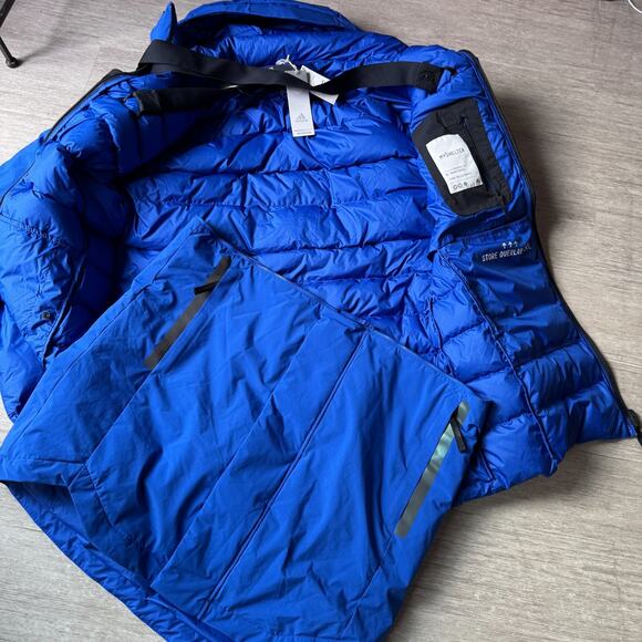 Adidas MYSHELTER COLD.RDY Parka Puffer Jacket Men's M NWT Royal Blue A8920 Zip - Picture 8 of 16